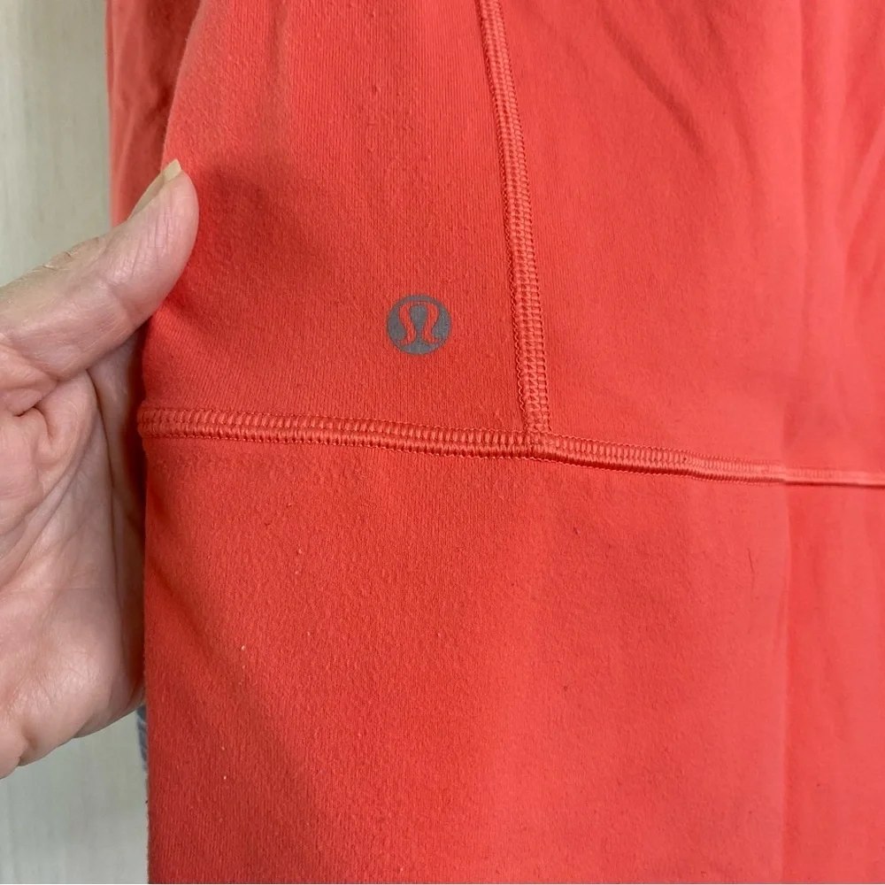 Lululemon Women's In Stride Full Zip Jacket Coral Coal Strata Stripes Size 2